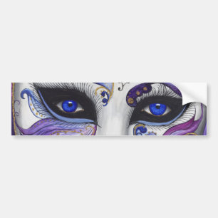 Paars carnavalmasker door PSOVART Bumpersticker