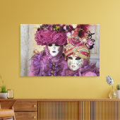 Paars carnavalskostuum, Venetië Canvas Afdruk (Insitu (Woonkamer))