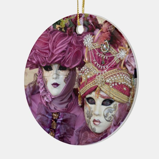 Paars carnavalskostuum, Venetië Keramisch Ornament (Links)