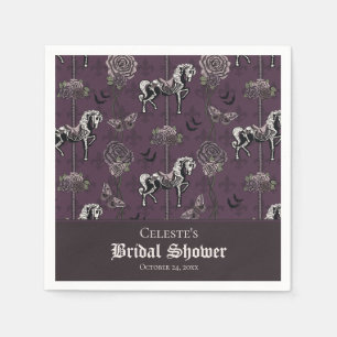 Paars Carrousel Skelet Paard Patroon Servet