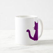 Paars Cat Silhouette Koffiemok (Voorkant rechts)