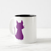 Paars Cat Silhouette Koffiemok (Voorkant links)