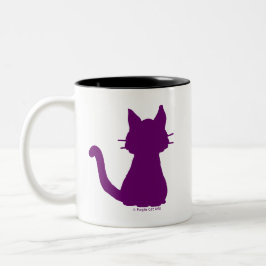 Paars Cat Silhouette Koffiemok