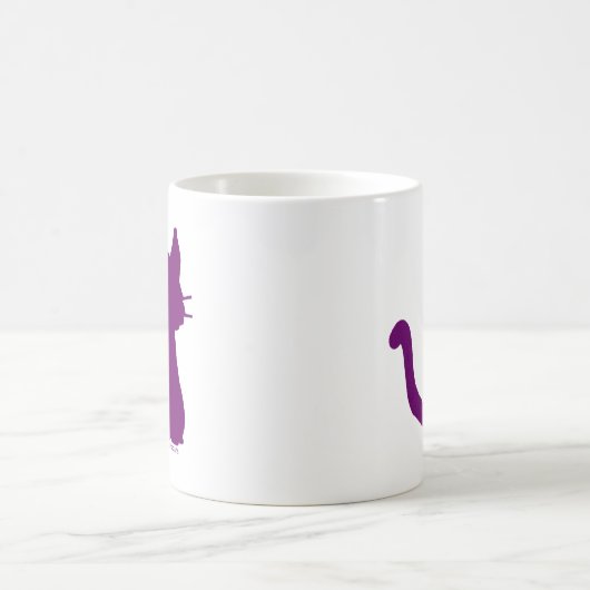 Paars Cat Silhouette Koffiemok (Center)