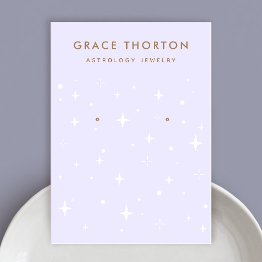 Paars Celestial Boho Stars verouderingsscherm Visitekaartje
