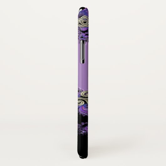 Paars Celtic Fractal Monogram iPhone X Hoesje (Achterkant / rechts)