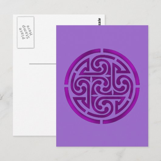 Paars Celtic Knot Design Briefkaart (Voorkant / Achterkant)