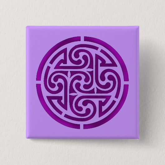 Paars Celtic Knot Design Vierkante Button 5,1 Cm (Voorkant)