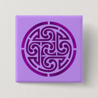 Paars Celtic Knot Design Vierkante Button 5,1 Cm