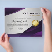 Paars Certificaat van Waardering Award Flyer (Hand)