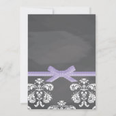 Paars Chalkboard Firefly Mason Jar Baby shower Kaart (Achterkant)