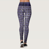 Paars Check Patroon met sterren Leggings (Achterkant)