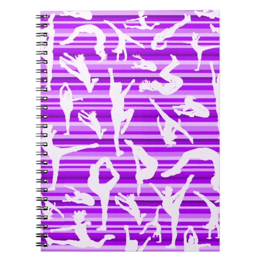Paars Cheer Silhouette Notitieboek (Voorkant)