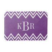 Paars Chevron - aangepast monogram Badmat (Voorkant)