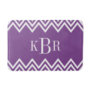 Paars Chevron - aangepast monogram Badmat