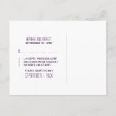 Paars Chevron Border RSVP Briefkaart (Achterkant)