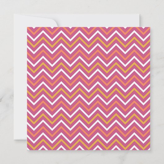 Paars Chevron Pattern Birthday Party Kaart (Achterkant)