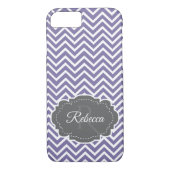 Paars Chevron Personaliseerd Case-Mate iPhone Case (Achterkant)