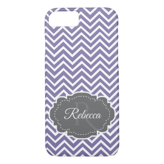 Paars Chevron Personaliseerd Case-Mate iPhone Case (Achterkant)