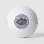 Paars Chevron Personaliseerd Golfballen (Voorkant)