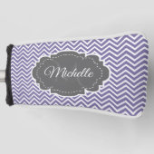 Paars Chevron Personaliseerd Golfheadcover (Voorkant)