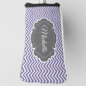 Paars Chevron Personaliseerd Golfheadcover (Draai 90)