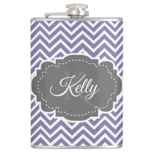 Paars Chevron Personaliseerd Heupfles