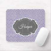 Paars Chevron Personaliseerd Muismat (Met muis)