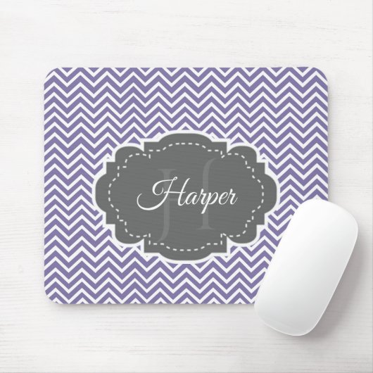 Paars Chevron Personaliseerd Muismat (Met muis)