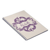 Paars Chic Damask Notitieboek (Rechterzijde)