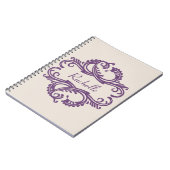 Paars Chic Damask Notitieboek (Linkerzijde)