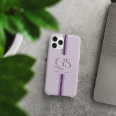 Paars | Chic Strepen Monogram Case-Mate iPhone Case