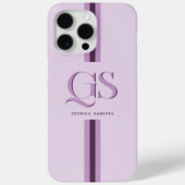 Paars | Chic stripes monogram Case-Mate iPhone Case (Achterkant)
