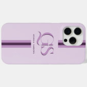 Paars | Chic stripes monogram Case-Mate iPhone Case (Achterkant (horizontaal))