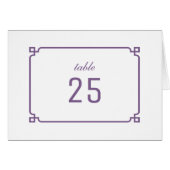 Paars Chic-tabelnummer deco (Voorkant Horizontaal)