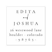 Paar's chique kalligrafie bruiloft retour adres zelfinktende stempel (Design)