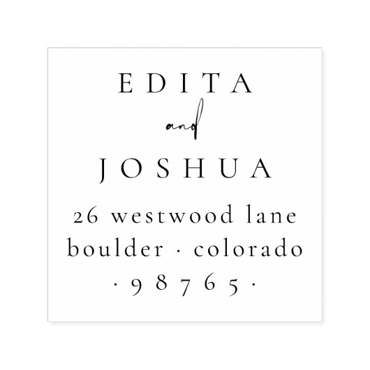 Paar's chique kalligrafie bruiloft retour adres  zelfinktende stempel (Design)