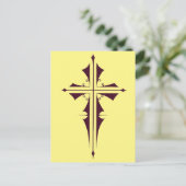 Paars Christelijk kruis Briefkaart (Staand voorkant)