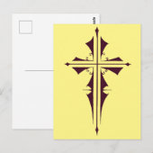 Paars Christelijk kruis Briefkaart (Voorkant / Achterkant)