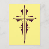 Paars Christelijk kruis Briefkaart (Voorkant)