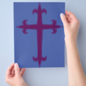 Paars Christelijk kruis Flyer (Hand)