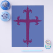 Paars Christelijk kruis Flyer (Enkel)