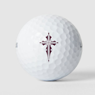 Paars Christelijk kruis Golfballen