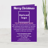 Paars | Christmas | Business | gevouwen Feestdagen Kaart (Voorkant)