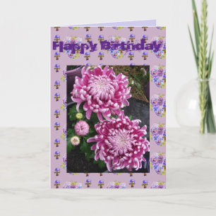Paars Chrysanthemum Flower Floral Photo art Card Kaart