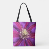 Paars Clematis Blossom Tote Bag (Achterkant)