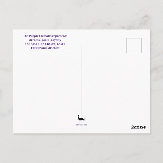 Paars Clematis Briefkaart (Achterkant)