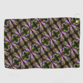 Paars Clematis Flowers Abstract Patroon Golfhanddoek (Horizontaal)