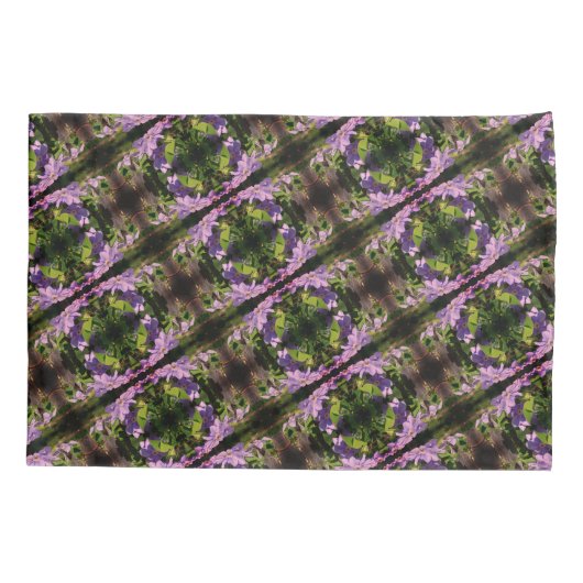 Paars Clematis Flowers Abstract Patroon Kussensloop (Achterkant)