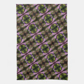 Paars Clematis Flowers Abstract Patroon Theedoek (Verticaal)